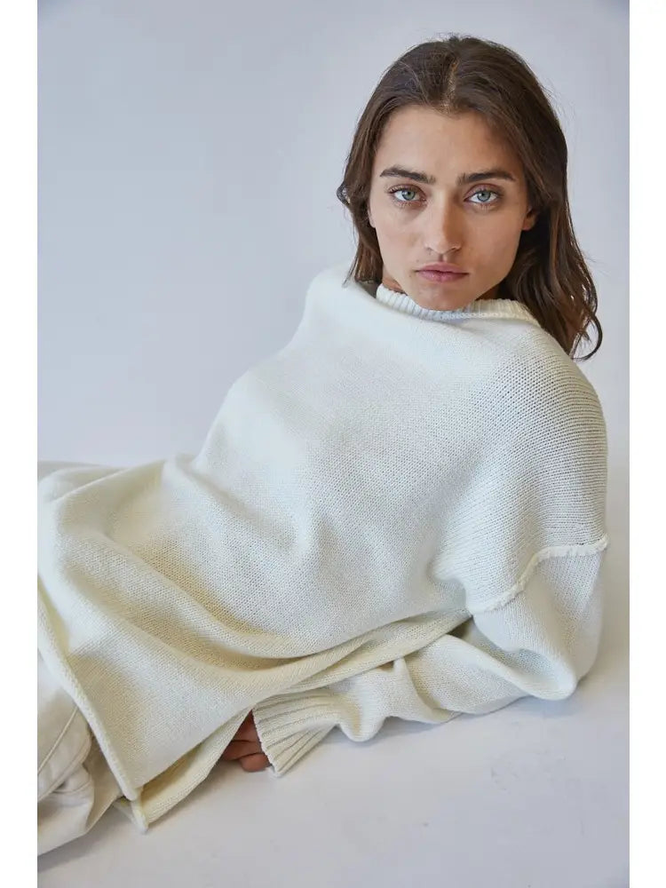 Relaxed Boyfriend Fit Crew Neck Sweater