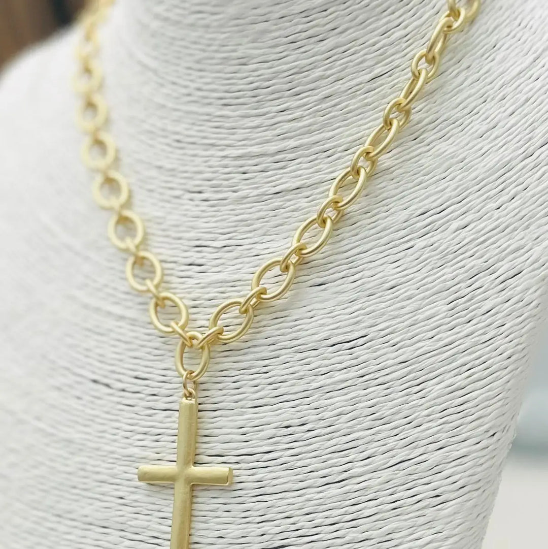 Golden - Traditional Cross Necklace