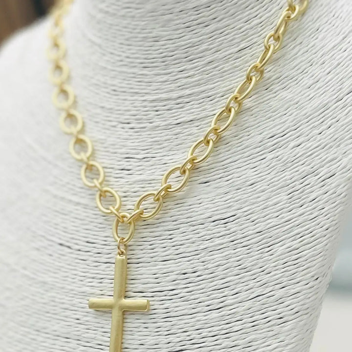 Golden - Traditional Cross Necklace