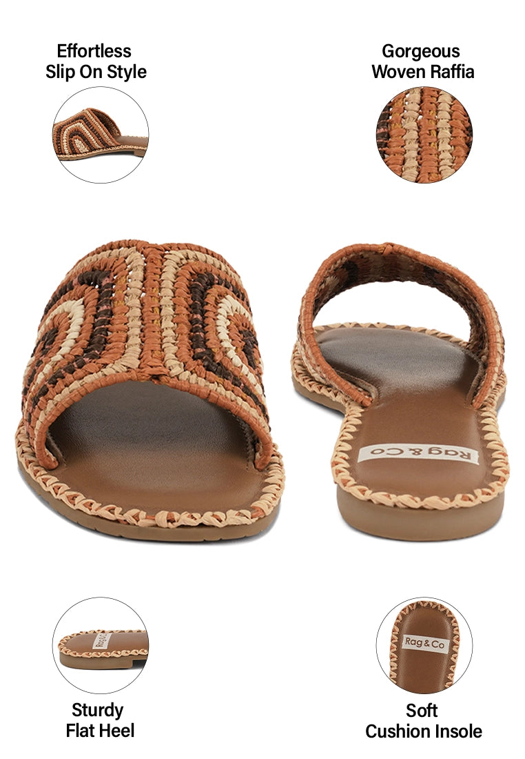 Kivah Handwoven Raffia Slip-On Flats