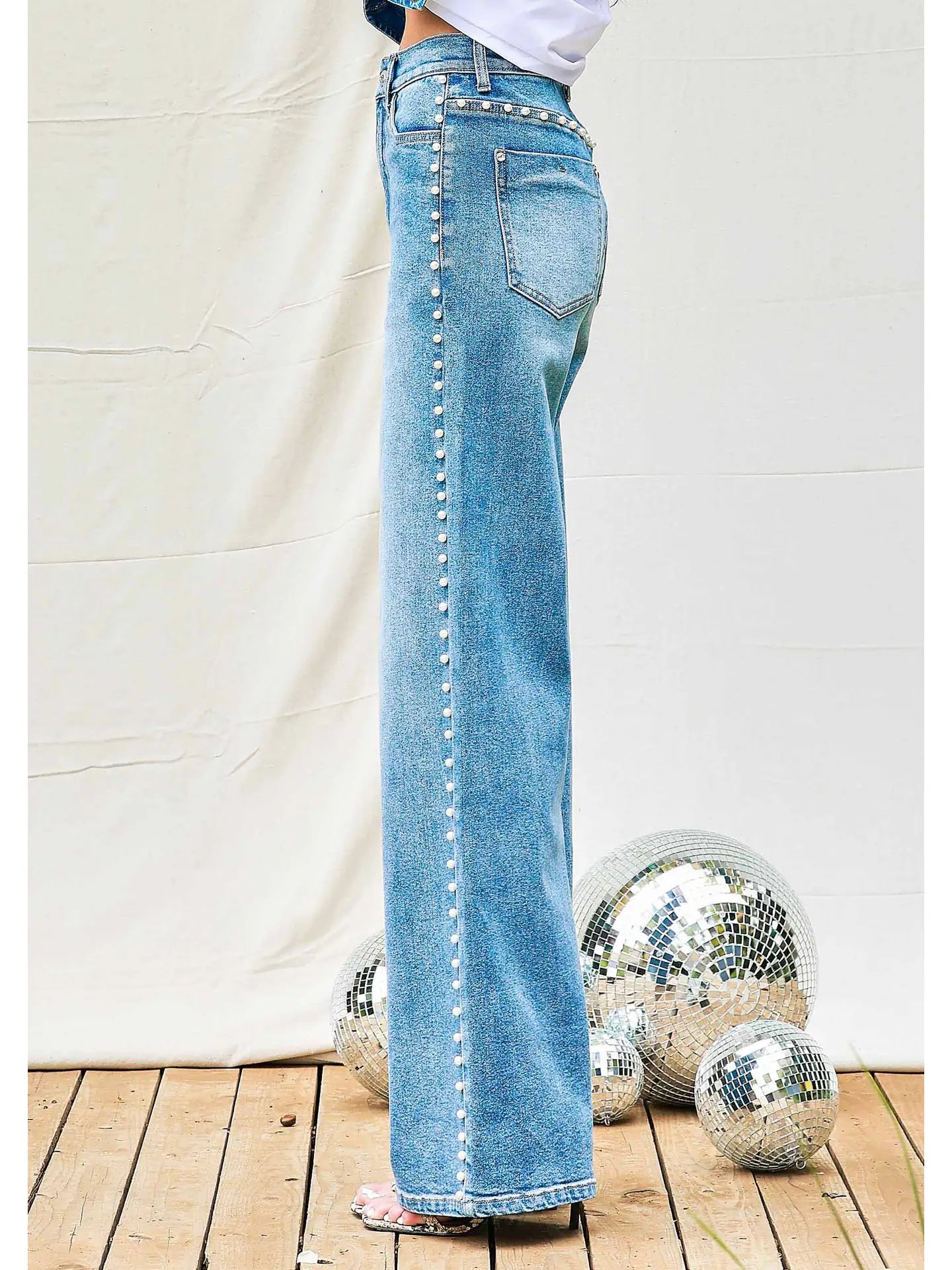 Pearl High-Rise Wideleg Jeans