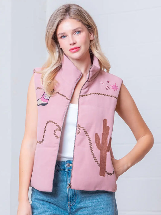 Western Embroidery Woven Vest