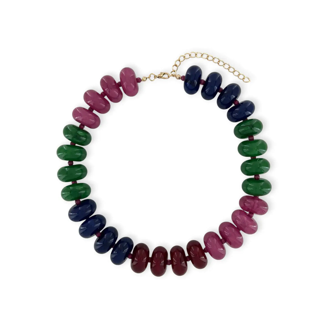 Lavender Multicolor Mix Resin Beaded Necklace