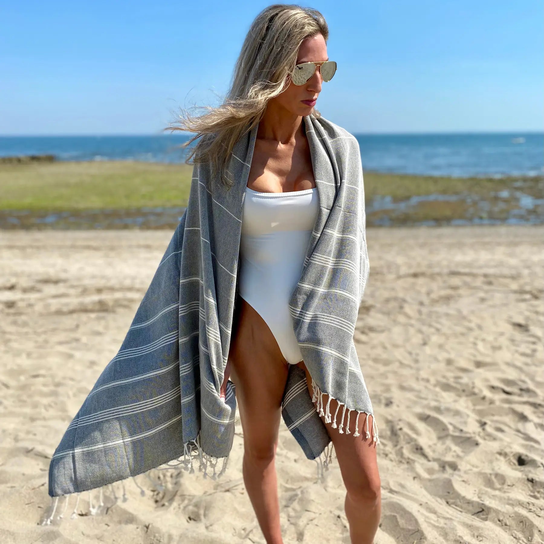 Cyprus - Black Beach & Bath Towel / Blanket