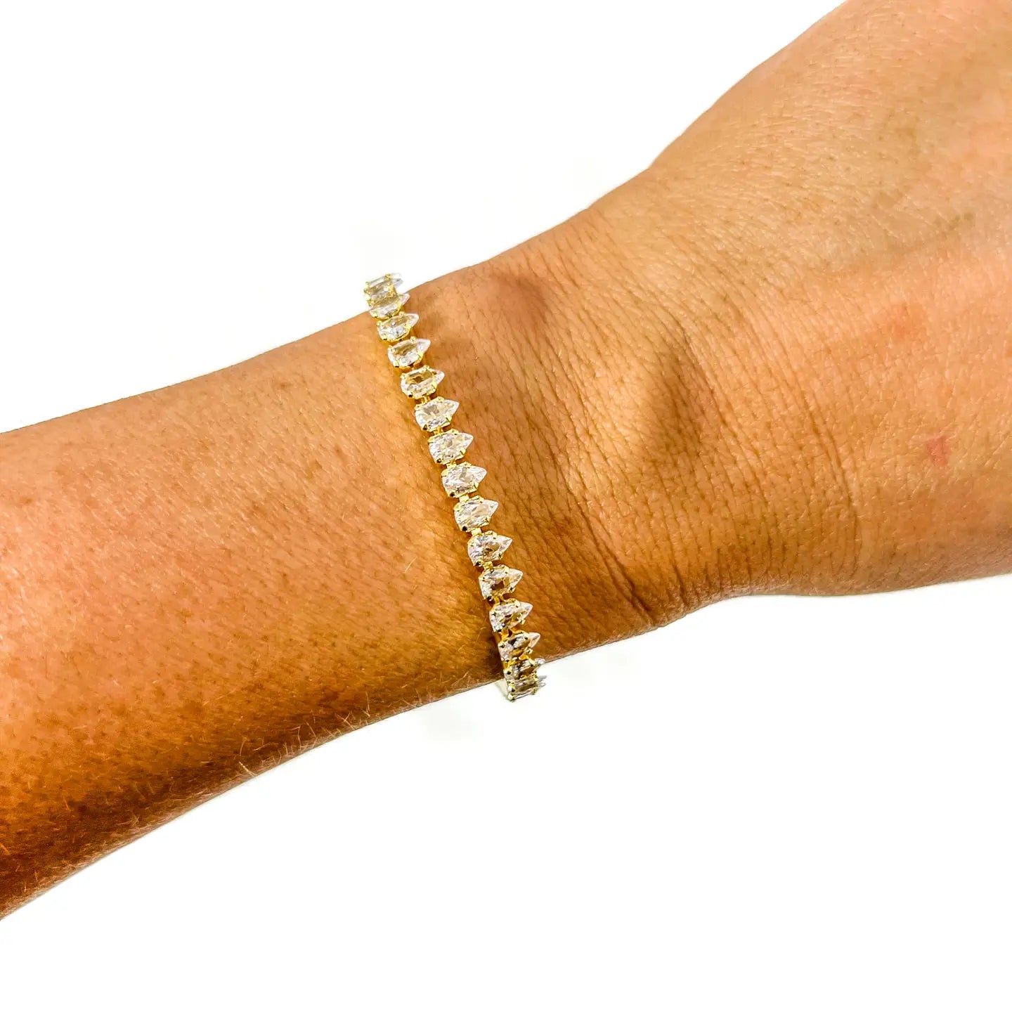 Pear CZ Tennis Bracelet - Gold Filled