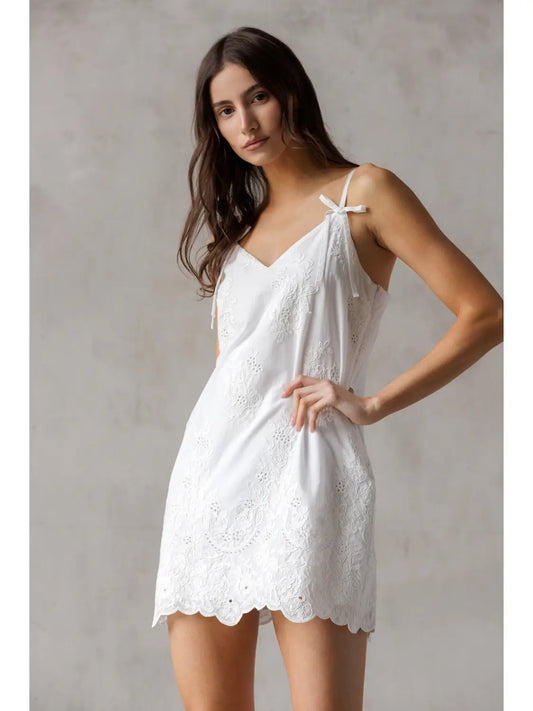 Harmony White Lace Mini Dress