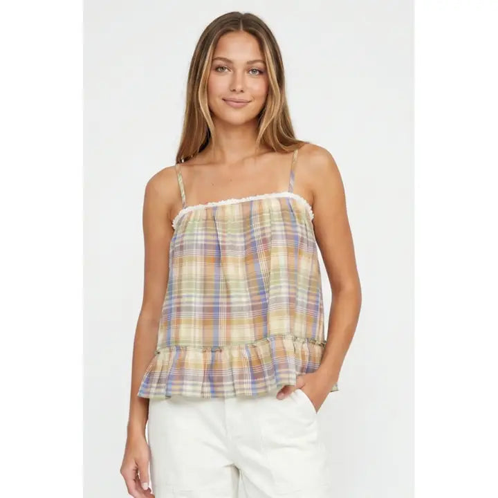 Gone Plaid Cami Top