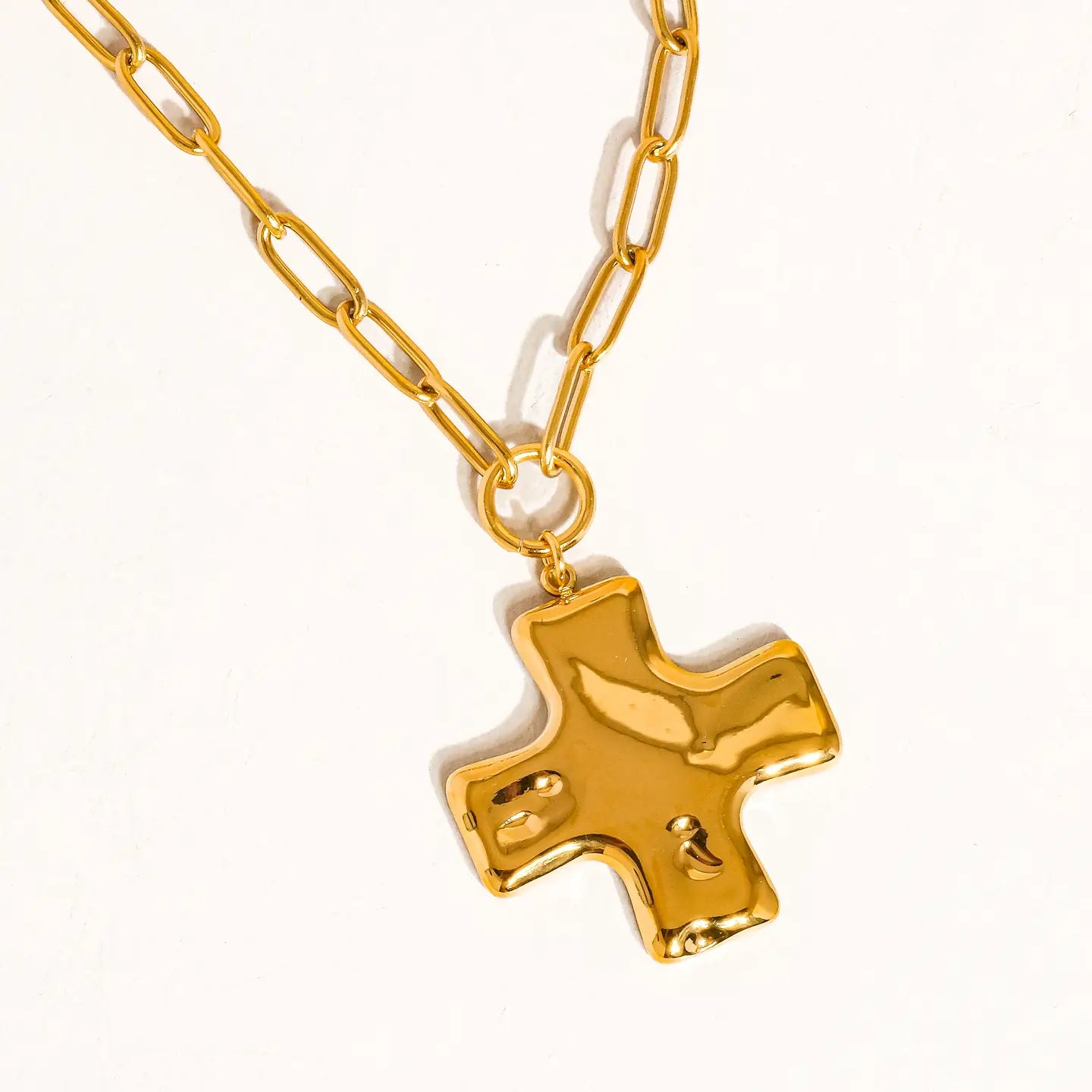 Bari 18K Non-Tarnish Cross Chain Necklace