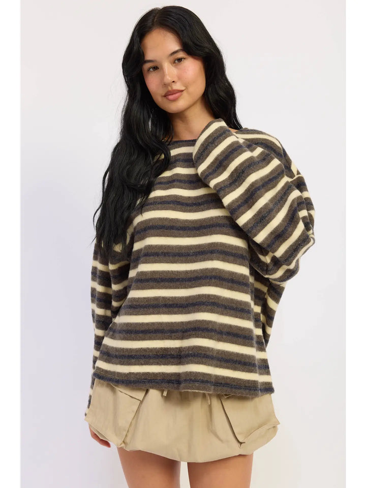 Oversized Striped Long Sleeve Knit