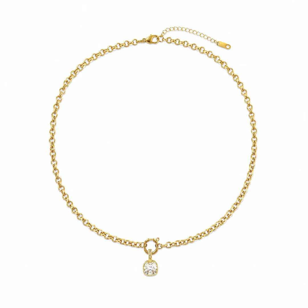Cz Square Water Resistant Necklace