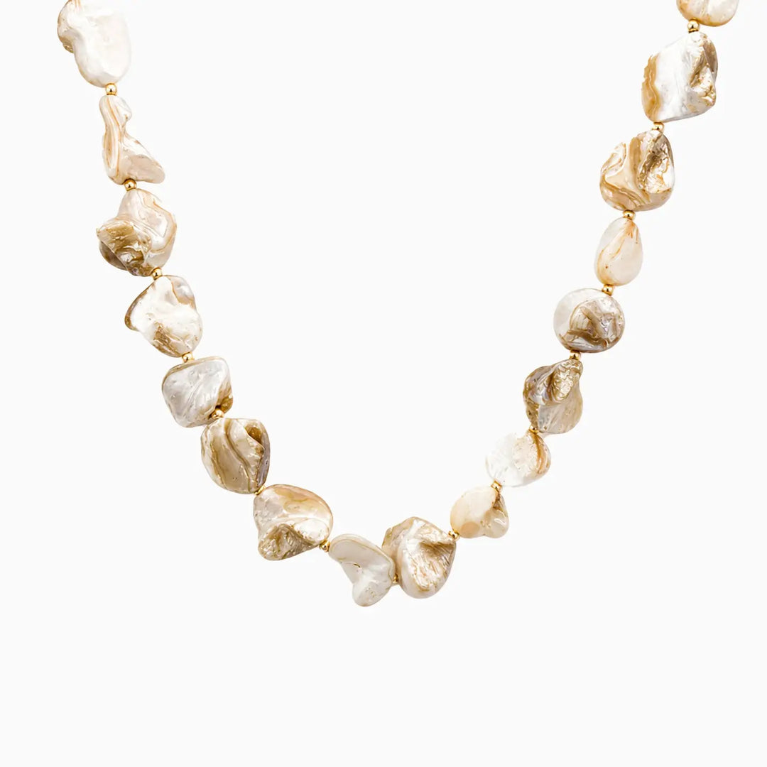 Natural Coastal Organic Shell Bead Necklace