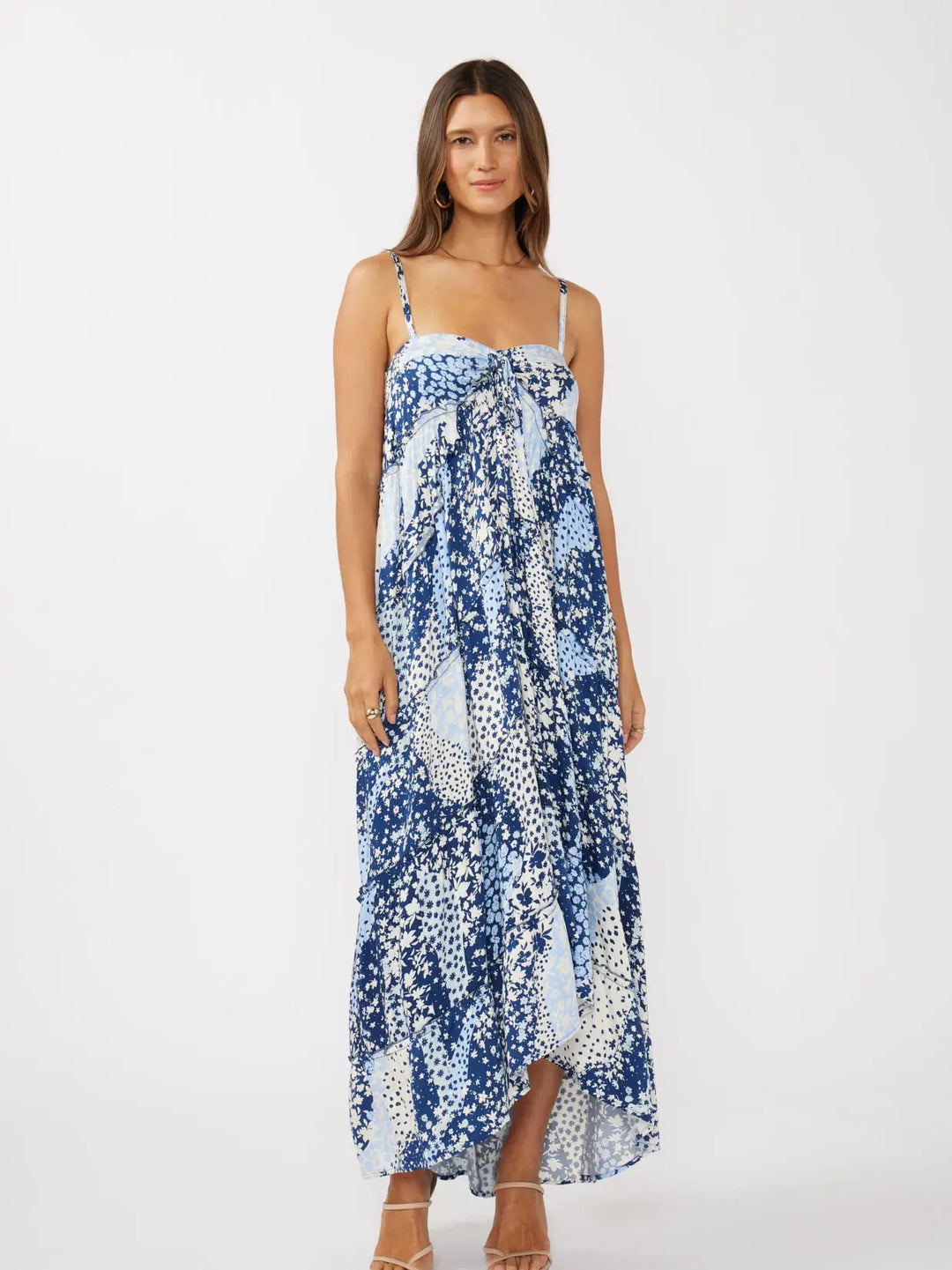 Floral Tiered Spaghetti Strap Maxi Dress