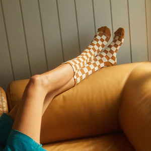 Checkerboard Crew Socks