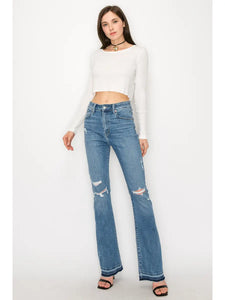 High Rise Skinny Bootcut with Release Hem Jeans