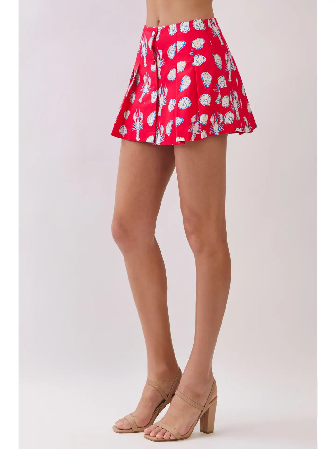 Coastal Print Button Front Skort