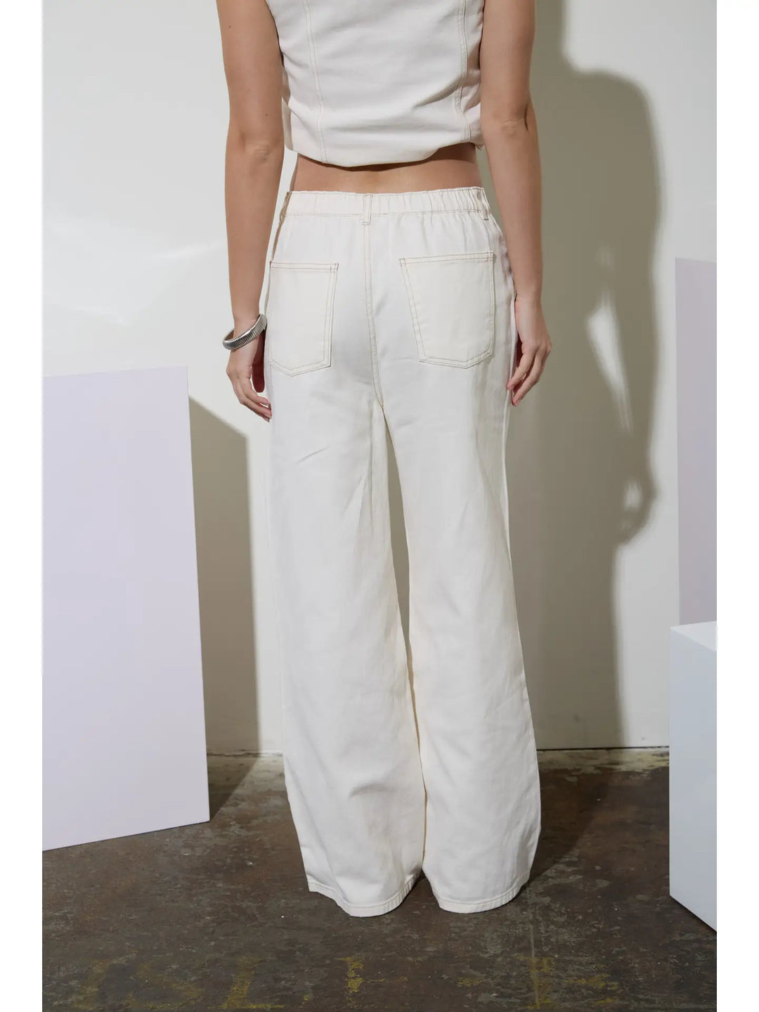 Drawstring Detail Denim Pants