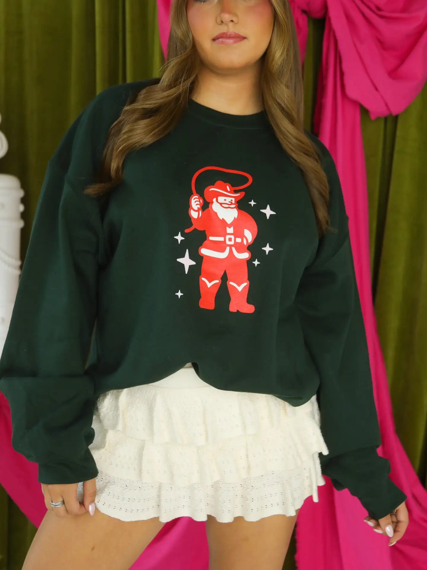 Santa I Want A Cowboy Sweatshirt (Front + Back)