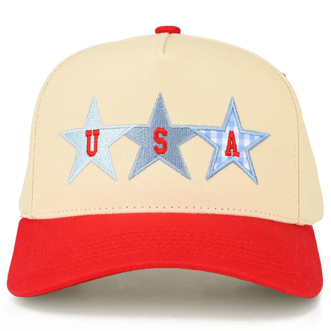 Star USA Letter with Stars On Two Tone Trucker Hat