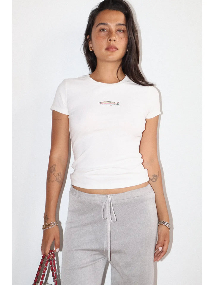 Fish Embroidered Baby Tee