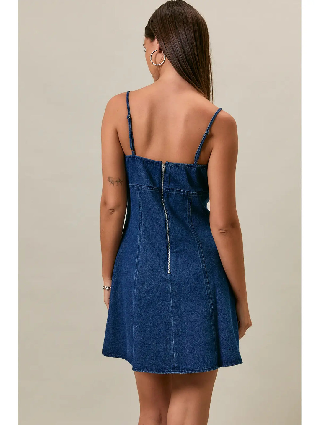 Baby Doll Spaghetti Denim Dress
