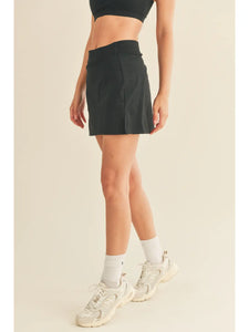 Black High Waist Tennis Skirt