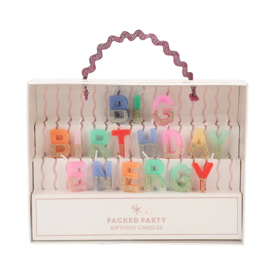 Big Birthday Energy Glitter Birthday Candles Set