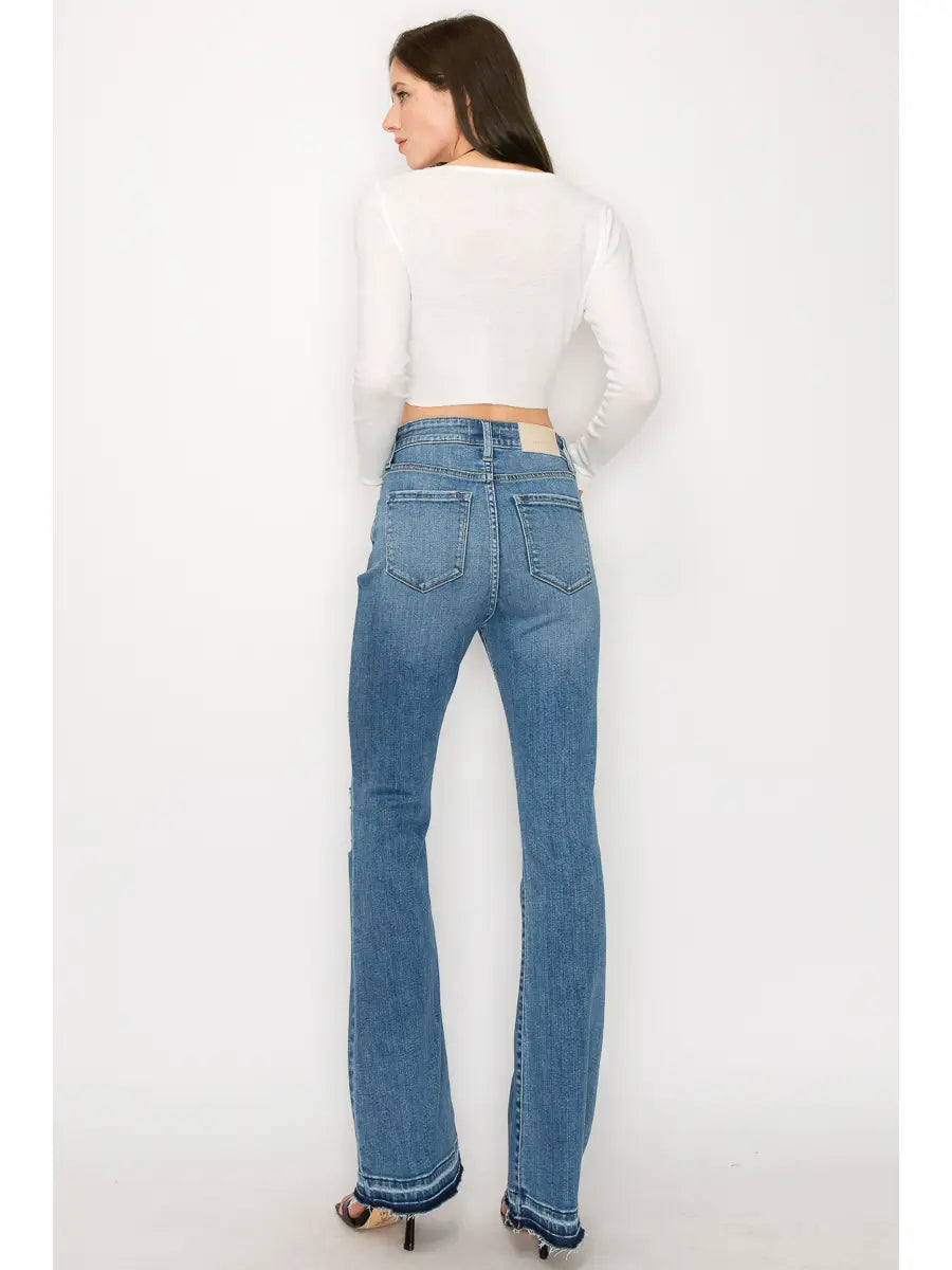 High Rise Skinny Bootcut with Release Hem Jeans