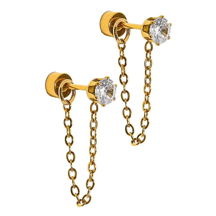 Screwback Stud Earrings - Indy Gold