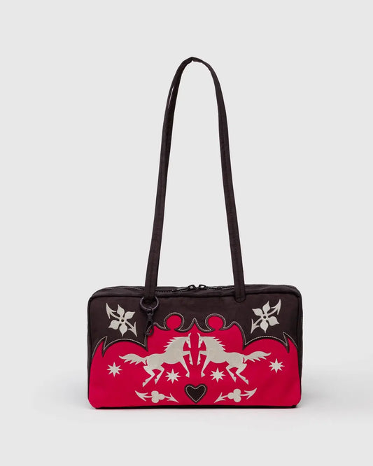Nylon Bowler Bag - Western Appliqué Baggu