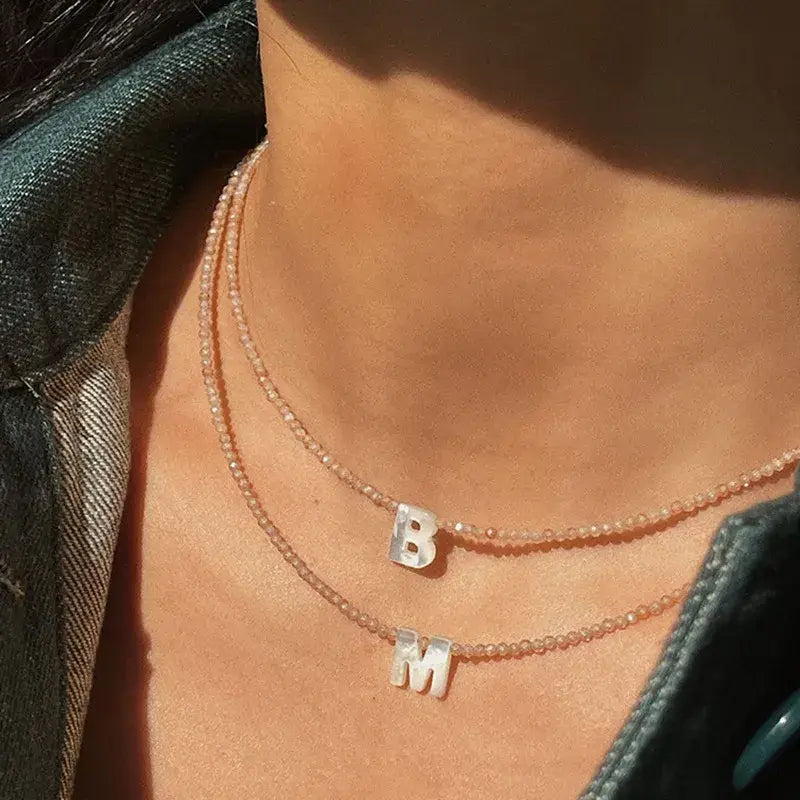Initial Beaded Necklace