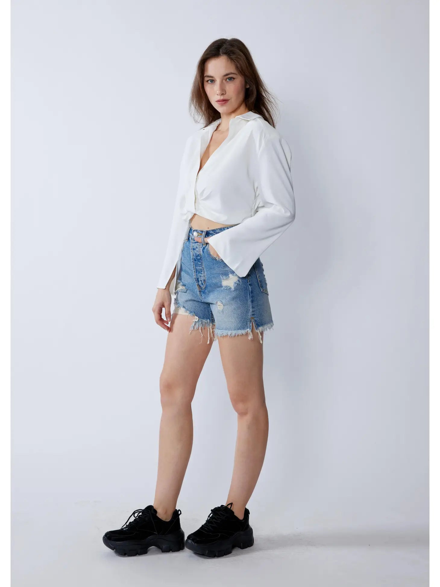 Medium Wash Denim Shorts