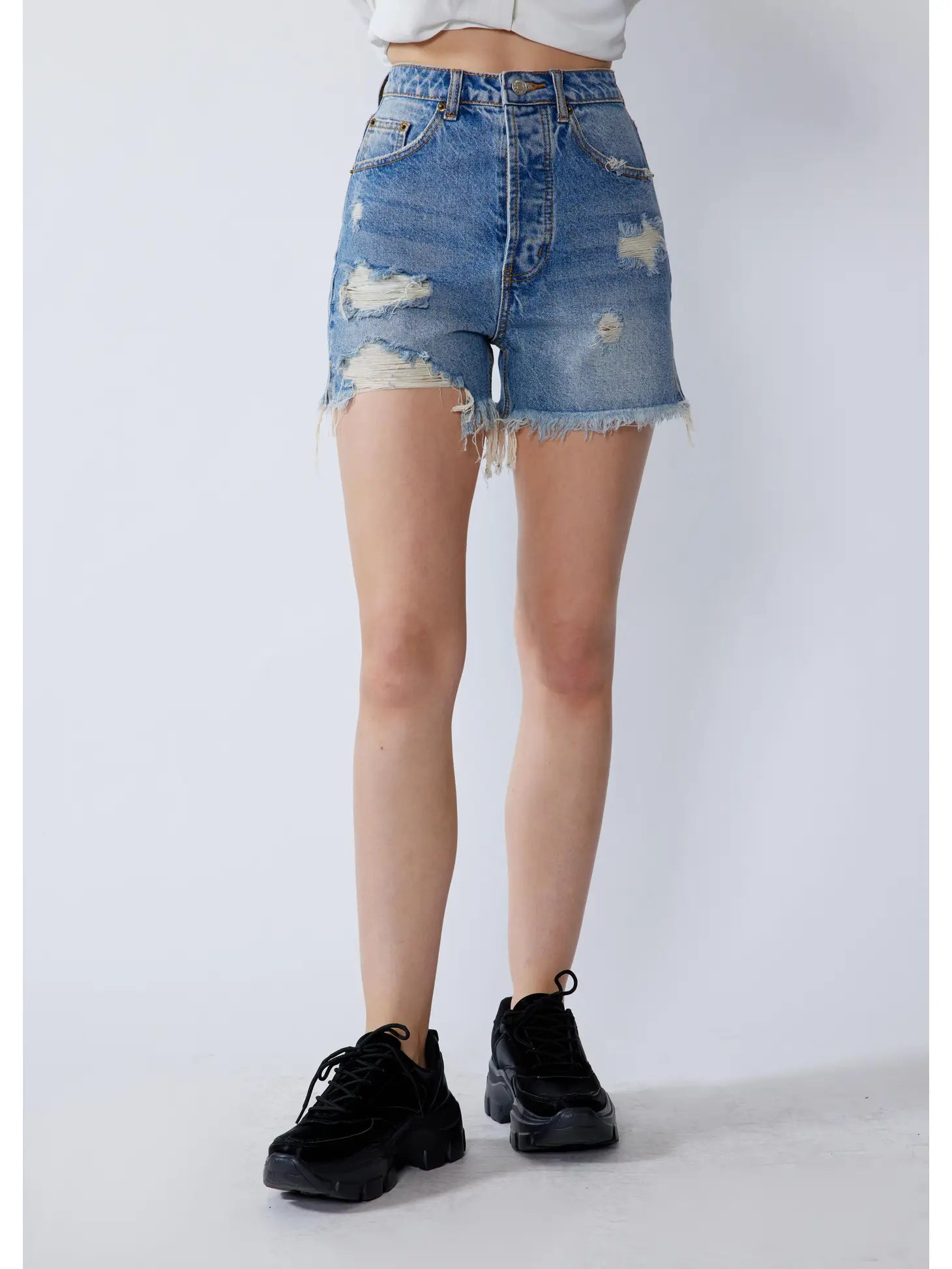 Medium Wash Denim Shorts