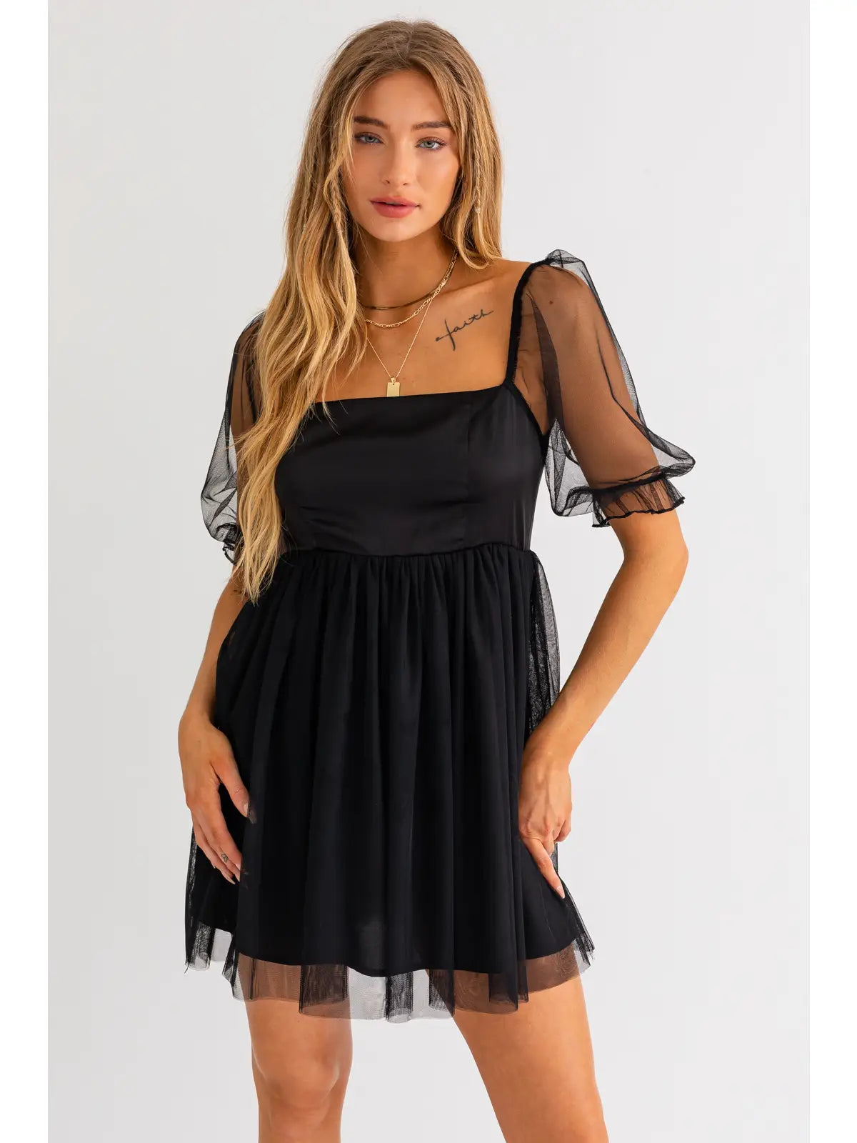 Mesh Babydoll Dress