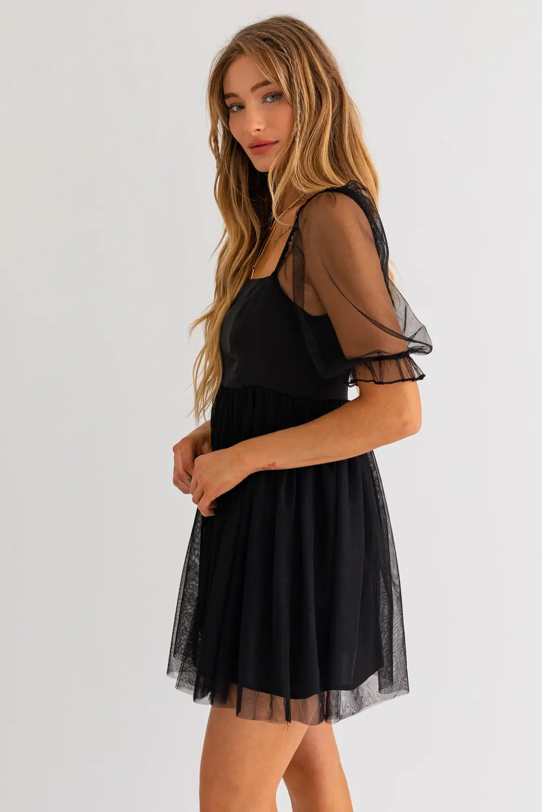 Mesh Babydoll Dress