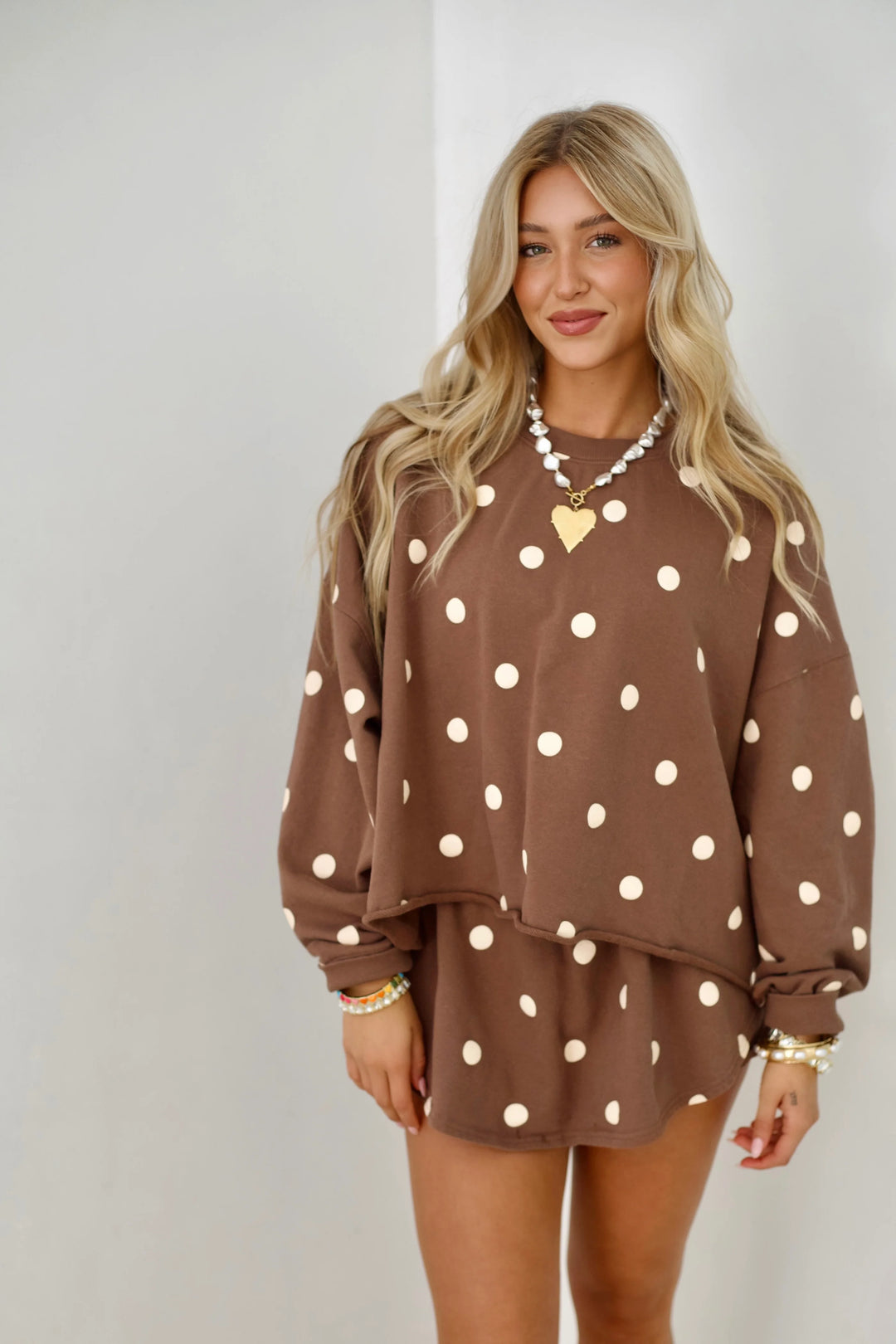 MOCHA POLKA DOT SKORT
