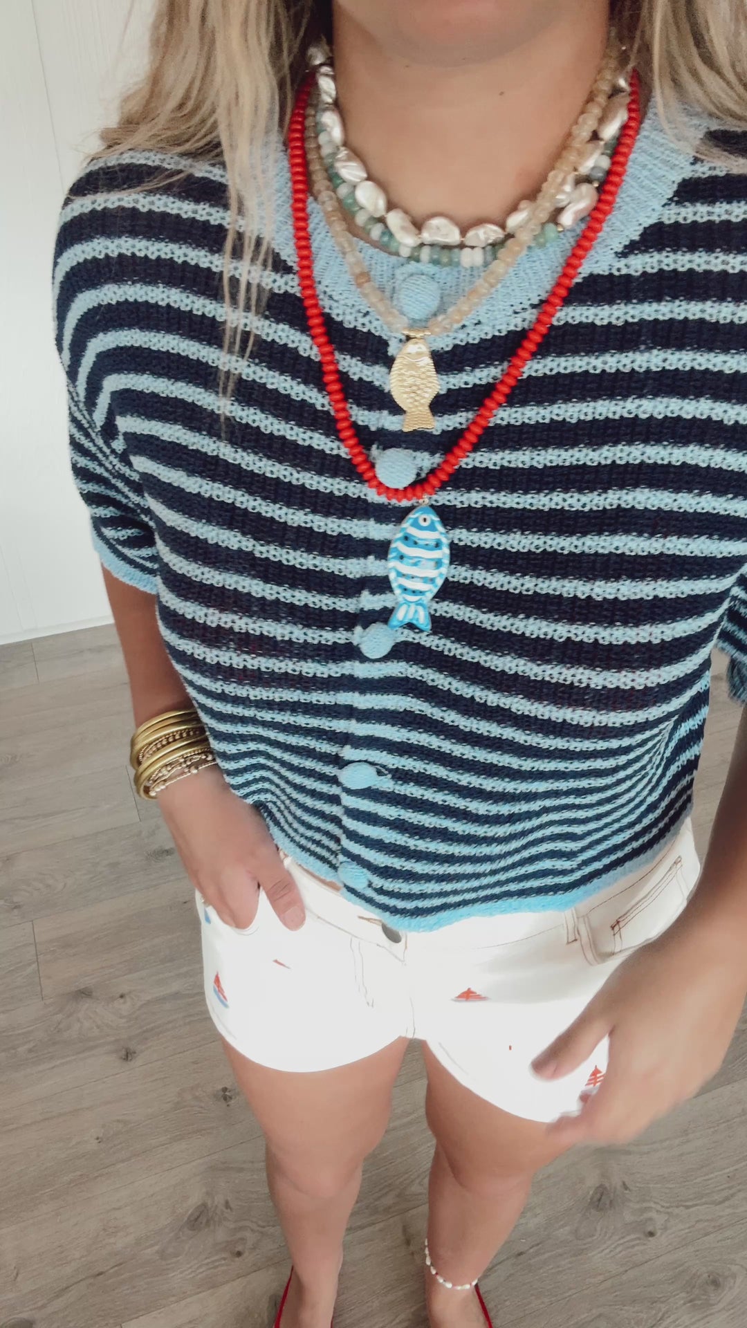 Knit Striped Blues Top