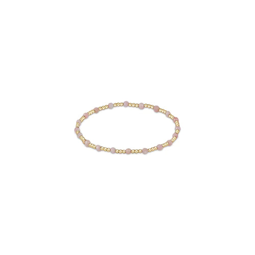 enewton Gemstone Gold Sincerity Pattern 3mm Bead Bracelet Pink Opal