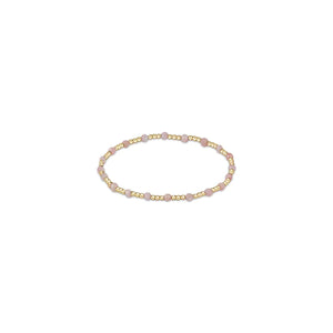 enewton Gemstone Gold Sincerity Pattern 3mm Bead Bracelet Pink Opal