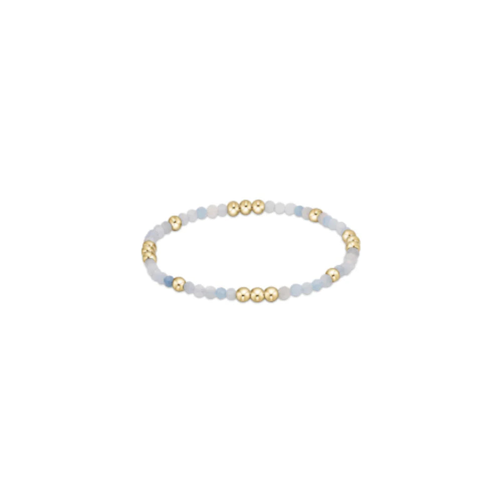 enewton Worthy Pattern 3mm Gemstone Bead Bracelet Aquamarine