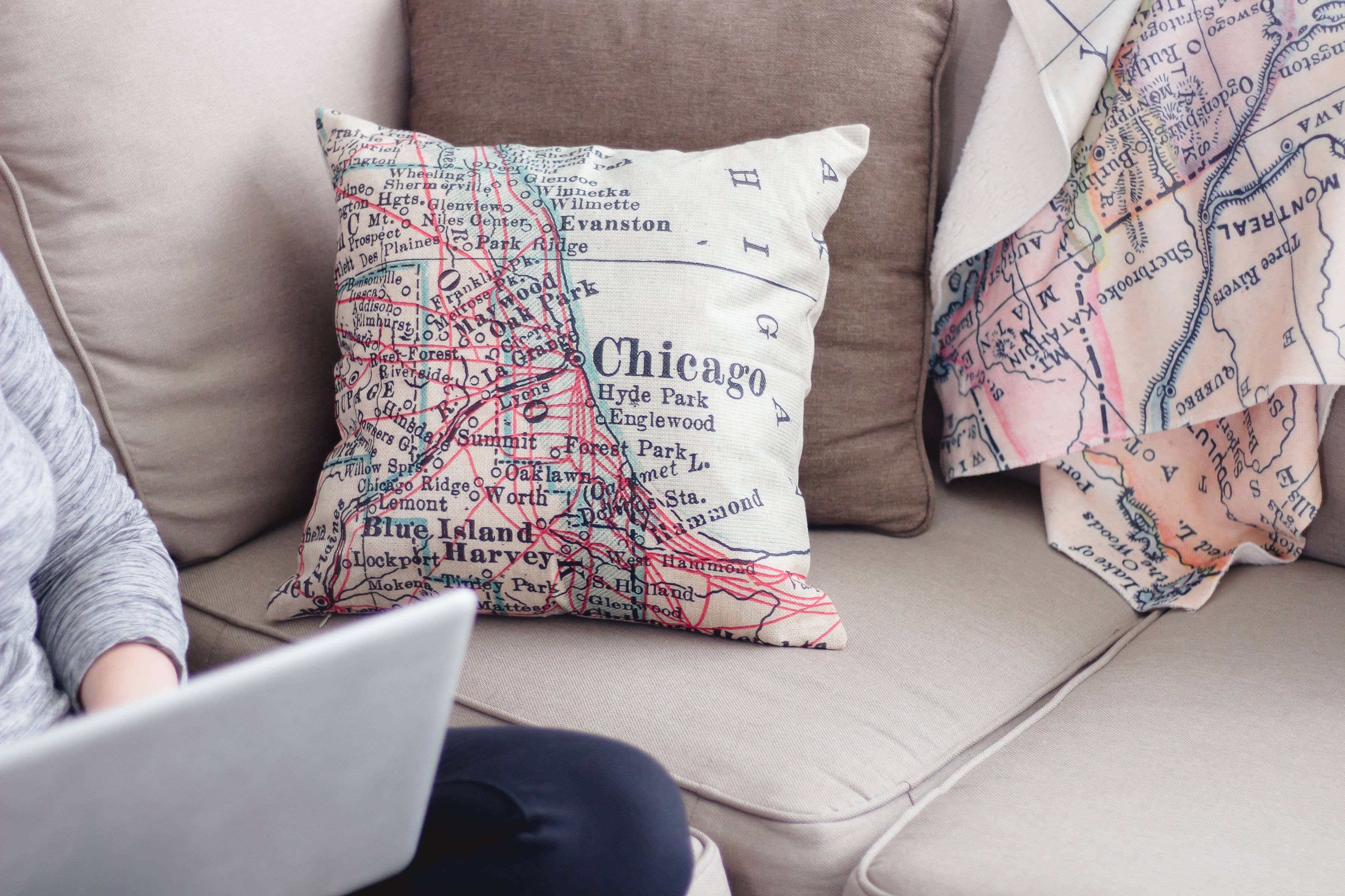 Florida Map Pillow Cover