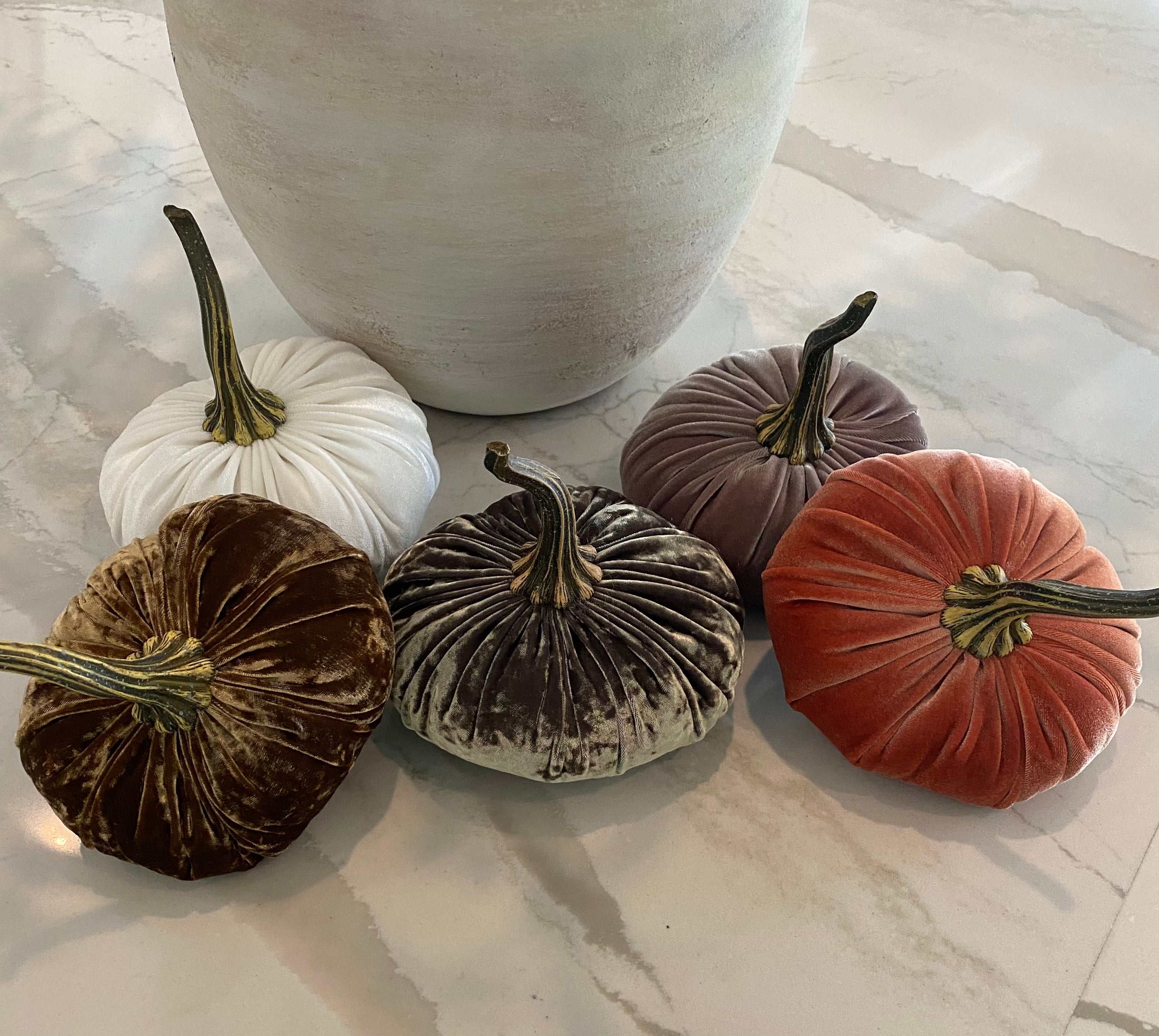 Handmade Medium Velvet Pumpkins