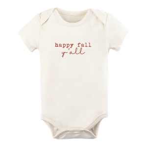 Happy Fall Y'all Organic Cotton Baby Bodysuit | Short Sleeve