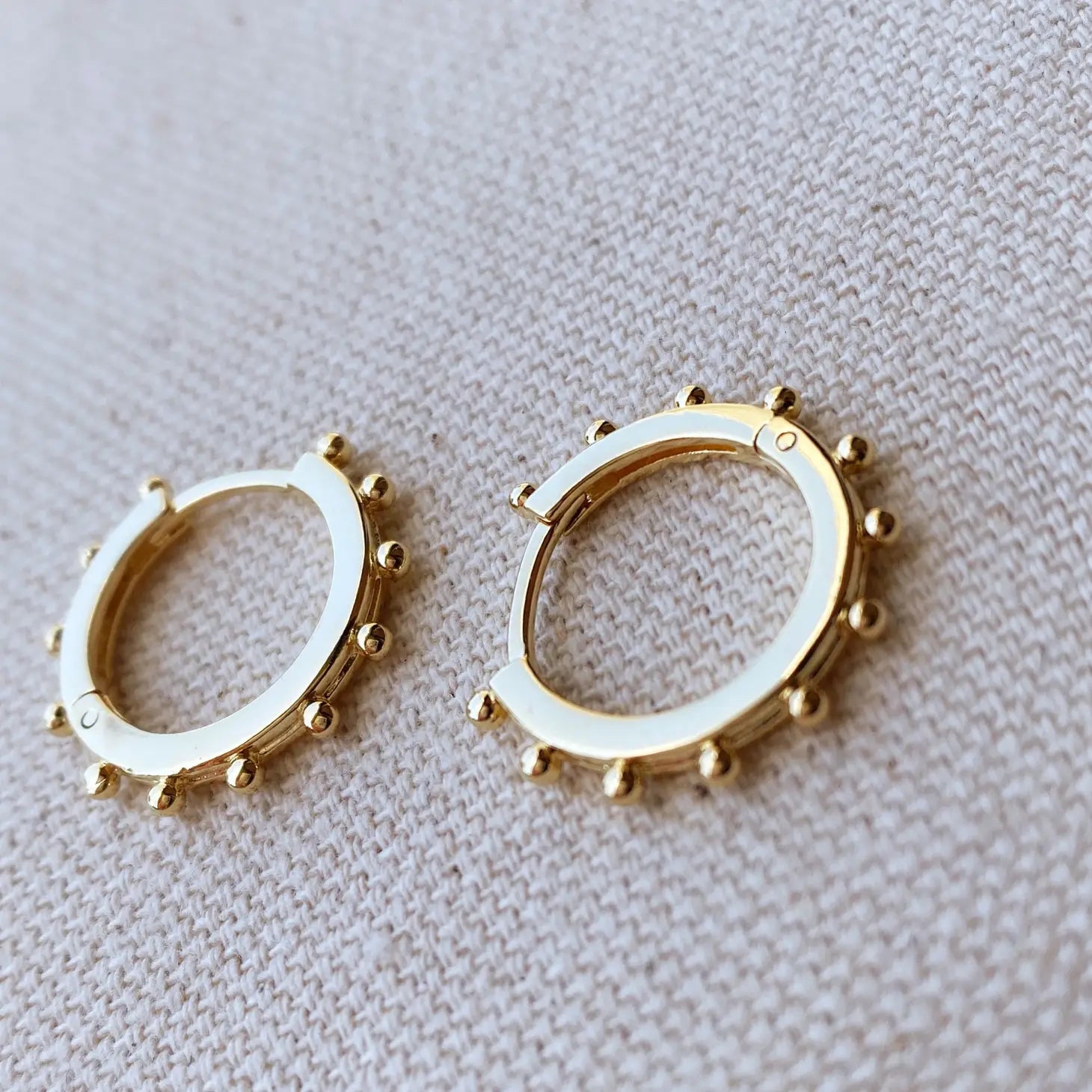 The Candace Hoops, 18k Gold filled hoop earrings with ball detail