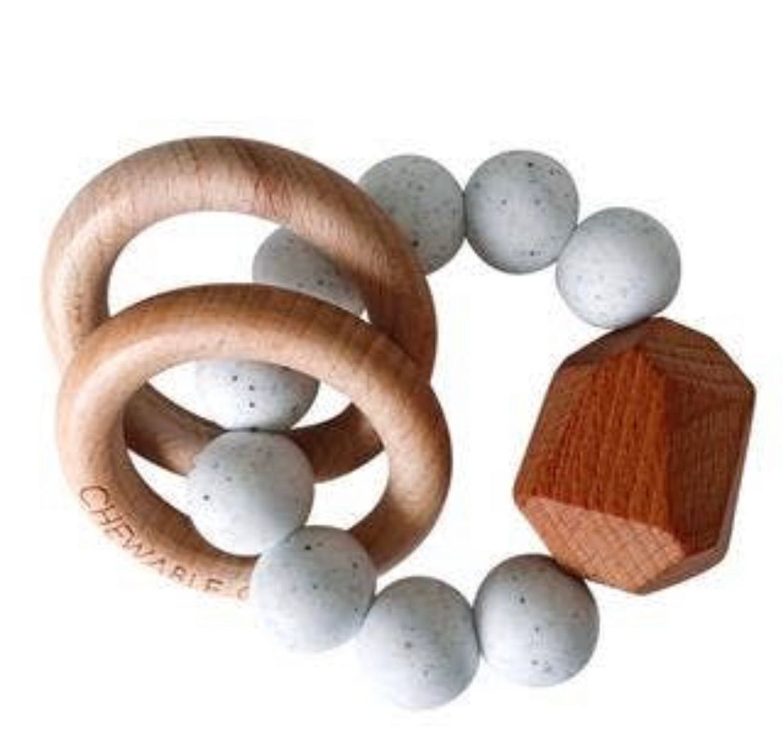 Hayes Silicone + Wood Teether - Multiple Colors