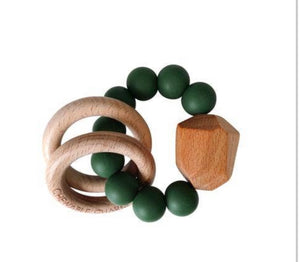 Hayes Silicone + Wood Teether - Multiple Colors
